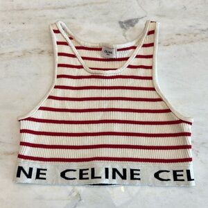 Celine sports bra athletic ribbed knit size small